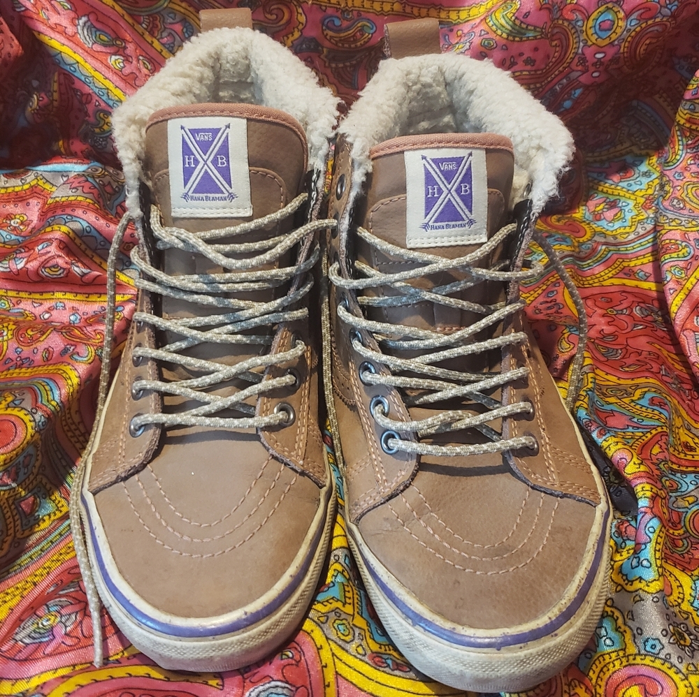 Vans X Hana Beaman Tan Sneakers Sk8-hi Mte Weatherproof Casual Shoes Women's 7.5